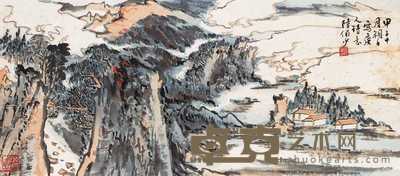陆俨少 1984年作 唐人诗意图 镜心 23×53cm